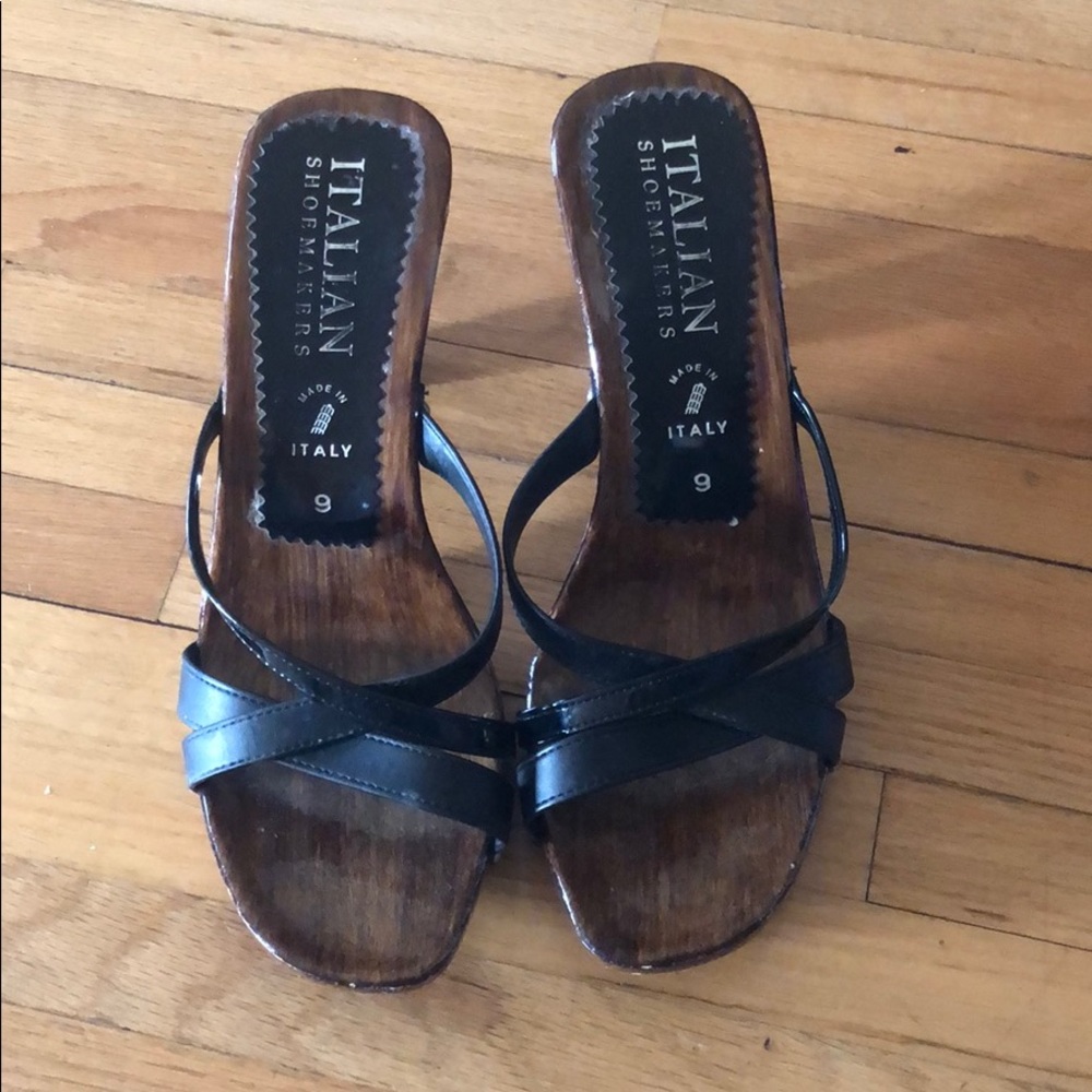 Italian Shoemakers Leather Strappy Heeled Sandals